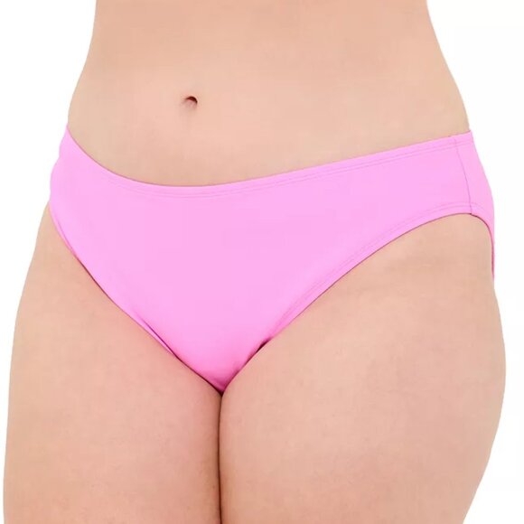 Juniors' Plus Ninety-Nine° High-Leg Swim Bottoms, Malibu Pink, Size: 3X - Picture 1 of 4